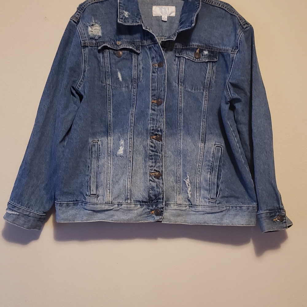 Time and Tru‎ Distressed Blue Jean Jacket